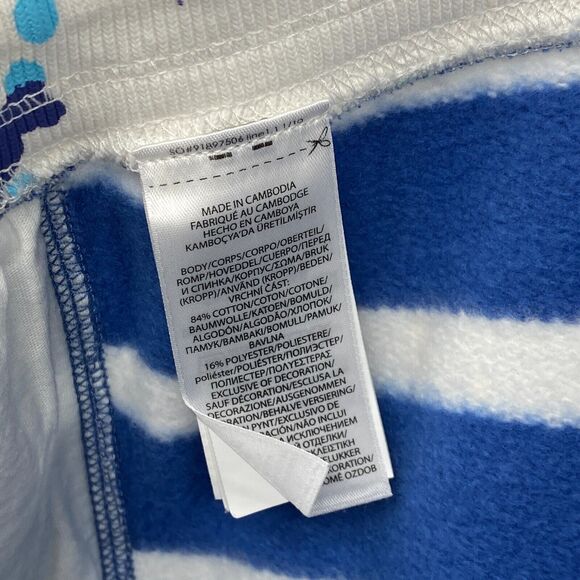 POLO RALPH LAUREN Shorts Womens XL Paint Splatter Striped Fleece 4" Sweat Blue - Picture 9 of 13